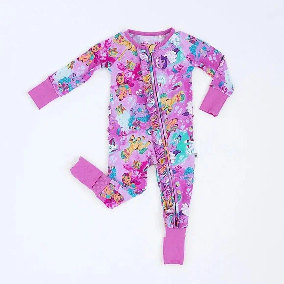 NWT Bums & Roses Baby Girl Bamboo My Little Pony Convertible Footie Sleeper 0-3M - Picture 9 of 10